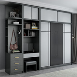 臻享家 定制衣柜 北欧推拉门衣柜现代简约卧室组合多功能大衣柜 衣柜+转角柜 1.6米