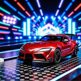 赟娅儿童遥控车男孩四驱漂移赛车电动玩具车模型充电汽车耐摔炫酷跑车 20cm 丰田大魔王四驱漂移 红彩盒 中秋国庆节生日礼物彩盒