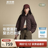 波司登25年羽绒服女士秋冬90绒轻薄衬衫领修身短款休闲巴恩风外套