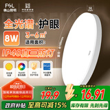 FSL佛山照明卧室吸顶灯主卧客厅简约现代圆形书房LED照明灯8W白光