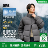 森马（Semir）轻松羽绒丨羽绒服男冬季三防外套90绒厚款立领面包服109724113102