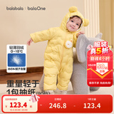 巴拉巴拉童装婴儿连体衣轻薄羽绒服宝宝衣服2025冬装抱衣爬服男童女童萌趣 黄色雪人-白鸭绒 80 cm-充绒量41g