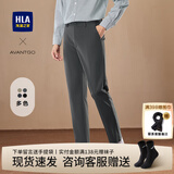 海澜之家（HLA）休闲裤男装24年春秋季直筒微弹透气轻商务系列简约男士休闲长裤子 深灰3C XL /180推荐77~81kg