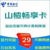 中国电信（CHINA TELECOM） 5G大流量卡电信手机流量卡无线上网卡WIFI热点卡卫星卡全国通用电话手表卡 29元山楂卡，流量放心用+不限速+1000分钟