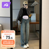 婧麒（JOYNCLEON）孕妇裤秋冬休闲外穿打底阔腿牛仔裤小个子 复古蓝 L jyk26751