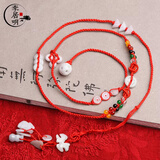 李居明本命年红绳腰链女2026马年红腰链生肖属马翡翠礼物女生红腰带性感 2尺-2尺2