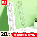 晨光（M&G）文具优品高透亚克力波浪边尺子小学生直尺20cm文具考试专用 中高考开学文具