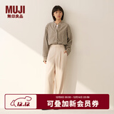 无印良品（MUJI）女式 法兰绒立领长袖罩衫 女士格子衬衫衬衣女装25年冬季BC2OHC5A 浅米色格纹 S (155/80A)