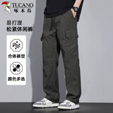 啄木鸟（TUCANO）休闲裤男士四季款时尚工装直筒裤百搭舒适潮流长裤男装 深灰XL