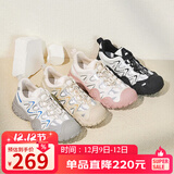 骆驼（CAMEL）丑萌登山鞋女时尚撞色户外休闲鞋 L24S076620 米/银/黄 36