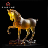 陕西歴史博物館陕西历史博物馆文创琉璃仿唐舞马摆件马年新年礼物商务礼品礼物 黄色