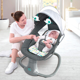 MASTELA哄娃神器新生儿婴儿电动摇摇椅婴幼儿安抚摇篮椅宝宝摇椅可躺可坐 三合一摇椅宝石绿（无餐盘）