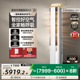 海信璀璨【新品】海信空调智新风X5大3匹家用立式一级能效客厅柜机以旧换新 智新风 KFR-72LW/X5E1-1
