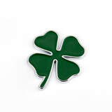 浮生 汽车个性金属幸运守护四叶草车标侧标四叶草改装车贴车身装饰贴 四叶草金属车标 大号