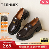 天美意乐福鞋通勤休闲厚底女单鞋时尚女鞋2025新款