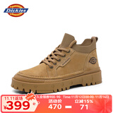 Dickies马丁靴男靴2025秋冬鞋子男潮流百搭靴子男加绒低帮工装靴增高男鞋 浅棕 40 【偏大一码，适合运动鞋41】
