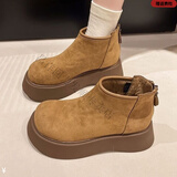 昌祥回力厚底增高勃肯鞋女马丁靴2025新款秋冬季加绒保暖雪地靴短靴二棉鞋 驼色 公主请下单现货秒发赠运费险 37 (235mm) 公主请下单现货秒发赠运费险
