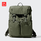 优衣库男装女装休闲背包/大容量双肩包防泼水25秋冬新款478321 57 深橄榄色 均码(28.5 × 14 × 47 cm)