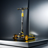 炫风达人儿童滑板车2岁玩到16岁平衡车溜溜车宝宝踏板车发光车轮 黄色