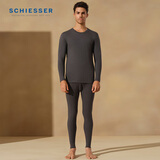 舒雅（Schiesser）7A抗菌男士圆领保暖内衣氨基酸保暖套装 深花灰 M
