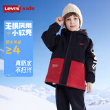 Levi's【小软壳加绒】李维斯儿童三防风衣男女童冬季童装防风保暖外套 黑美人 150 /72 【建议身高140-152cm】