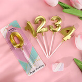 极度空间 生日蜡烛生日装饰蛋糕装饰生日派对布置立体3D数字蜡烛5个装