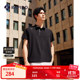 Rapido【新品】雳霹道2025新款男子舒适透气T恤休闲印花POLO衫CN4242P01 黑色 XL 180/96A