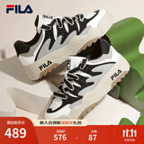 斐乐（FILA）斑斓鞋ROSETTA女鞋板鞋新款面包厚底鞋复古休闲鞋 雪白/黑-SB 38