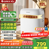 格力（GREE）许我耀眼推荐【低噪小体积】除湿机抽湿机家用除湿量12升/天单间参考面积24平24H定时除湿器DH12EN
