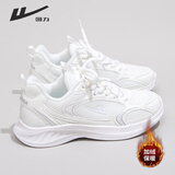 回力女鞋秋冬新款运动鞋女软底轻便鞋子休闲跑步鞋 白色加绒款 36