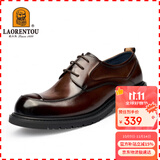 老人头（LAORENTOU）皮鞋男头层皮大头鞋经典商务皮鞋厚底正装皮鞋 522010119 棕 40