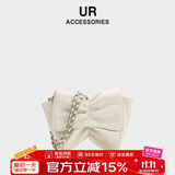 UR包包女包甜美蝴蝶结斜挎包女生包包2025新款链条单肩包生日礼物女 本白【送闺蜜送女朋友礼物实用】