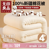无印良品100%新疆棉花被子棉絮床褥子棉胎垫被铺底春秋纯棉被芯4斤150x200