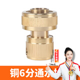 漫德莱6分水管水枪纯铜通水接头 奶嘴型浇花洗车水枪洒水器配件快接头