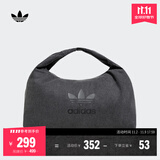 adidas「云朵包」牛仔风大容量运动挎包女子阿迪达斯官方三叶草 黑色 NS