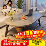 爱家猫 LOVEHOODCAT茶几小户型家用小桌子卧室出租屋客厅边桌简易现代茶桌沙发小茶几 【新配色】布朗石纹色+黑腿120CM