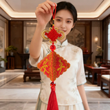 老街缘平安福年2026新款珠绣自己手工刺绣汽车挂件十字绣挂件平安符车挂  精度印图(满珠绣)需要自己绣制 