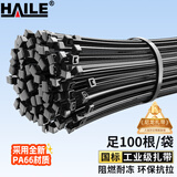 HAILE尼龙扎带捆扎绑扎带扎线理线束线带自锁式扎带2.5*100mm 小号 园艺 黑色100根ZD-10H-100