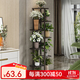 索尔诺 花架 多层折叠落地室内家用阳台装饰花架铁艺客厅庭院简约多肉架 铜金花h919（9盆升级版）
