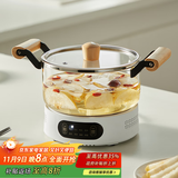 忆壶茶玻璃炖锅明火耐高温高硼硅玻璃消毒锅玻璃锅汤锅电陶炉专用锅家用 2.6L炖锅+1500瓦电陶炉 20.1cm