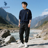 U.S. POLO ASSN.卫衣男春秋季新款圆领运动休闲服外套保罗男士t恤上衣服藏3XL