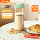 DIFKING早餐专用外带豆浆杯奶瓶级PPSU便携上班族家用牛奶微波炉可加热 【红薯网红款蛮腰豆浆杯】豆蔻绿 330ml