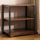 礼想木书架落地置物架靠墙简易书本收纳架多层桌面旁小架子办公室展示架 3层原野橡木色长50高60