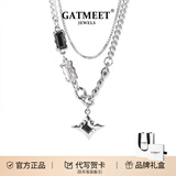 GATMEET生日礼物王嘉尔同款双层星芒项链男士潮高级感叠戴百搭吊坠卫衣链 双层星芒项链【防水防汗】