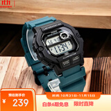 卡西欧（CASIO）手表男小方块运动防水学生男女表多功能非机械电子表WS-1400H-3A