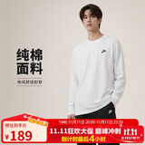 耐克(NIKE)春夏男长袖T恤 纯棉 运动休闲 经典简约 AR5194-100 白色M