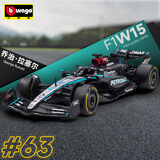 比美高 f1赛车奔驰W15拉塞尔63号2024方程式汽车模型仿真合金车模玩具