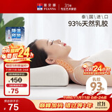 富安娜泰国进口天然乳胶枕头 升级抗菌面料波浪透气成人颈椎枕芯60*40cm