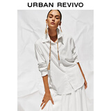 UR2025冬季新款女装简约通勤气质风长袖开襟衬衫UWB250002 本白 M