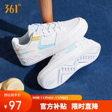 361°运动女鞋冬季情侣复古厚底增高小白休闲板鞋子女682116601F-2